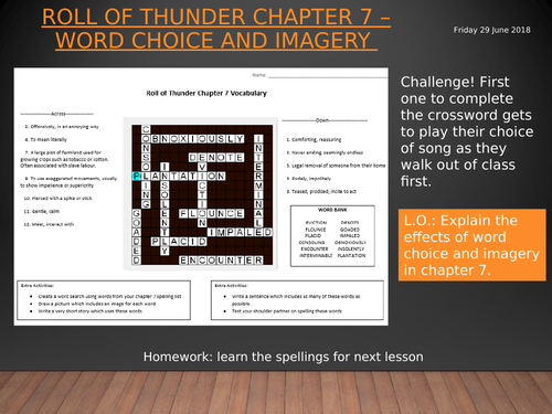 KS3/4 Prose: Roll of Thunder Pt 3