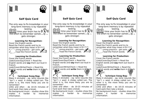 Self Quiz Bookmark