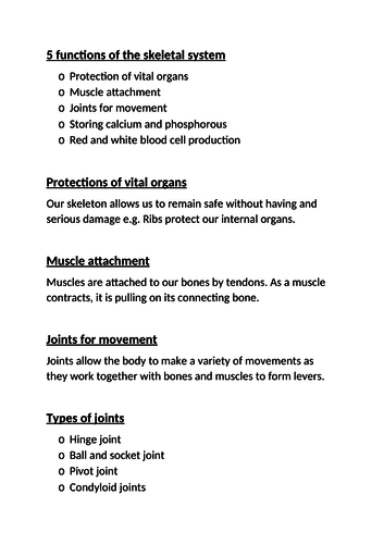 Edexcel GCSE PE whole of unit 1 notes