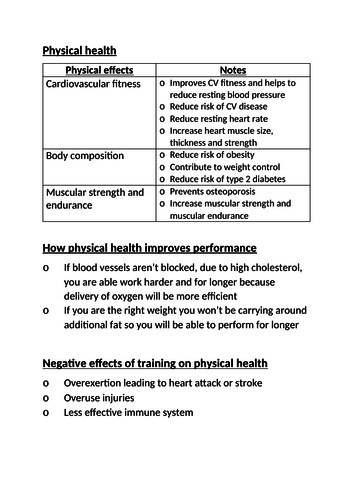 Edexcel GCSE PE unit 2 notes