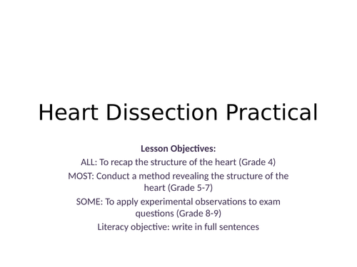 2018 AQA GCSE Biology Unit 1 (B1): Heart Dissection Practical