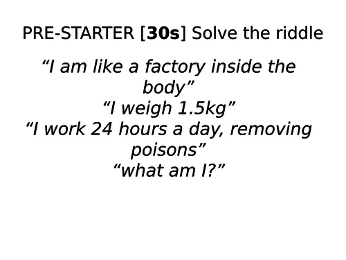 2018 AQA GCSE Biology Unit 1 (B1): Metabolism and the Liver L32