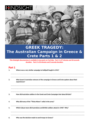 Greek Tragedy. The Australian Campaign in Greece and Crete