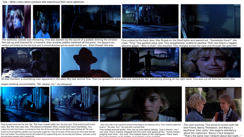 3 beautifully presented, boy friendly storyboards on The Fresh Prince and A Night're on Elm St