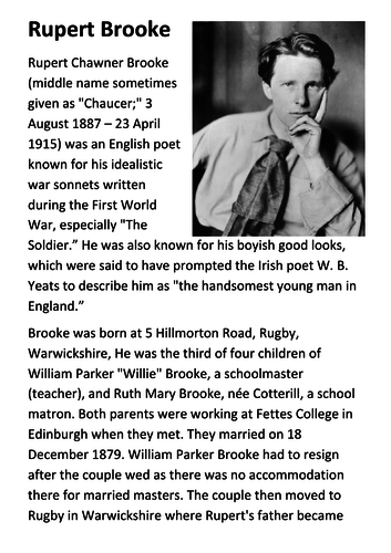 Rupert Brooke Handout