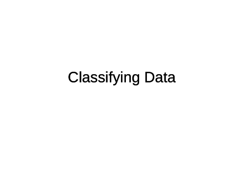 Classification of Data