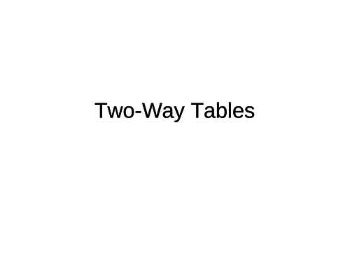Two Way Table Quizzes