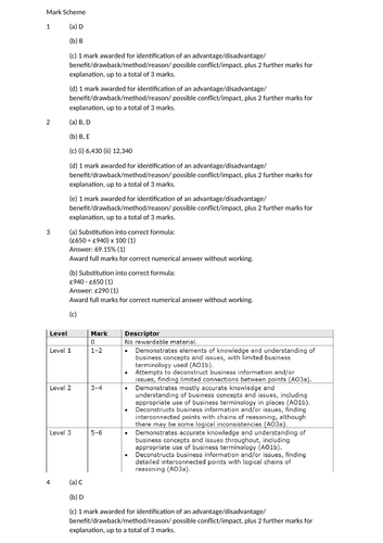 Edexcel GCSE (9-1) Business mock