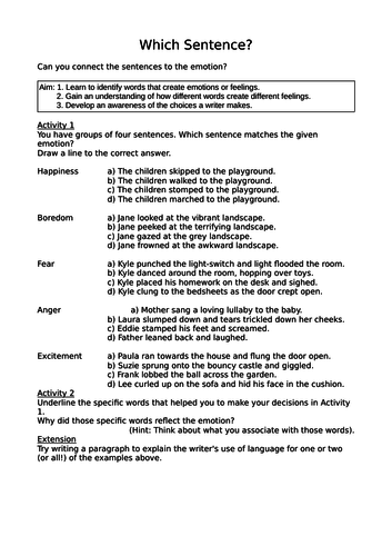 2x-which-sentence-worksheet-language-analysis-gcse-homework-teaching-resources