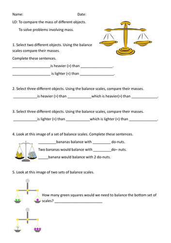 year 2 wrm mass differentiated activities including problem solving