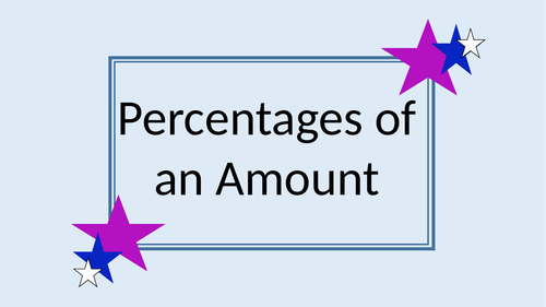 Percentages of an amount