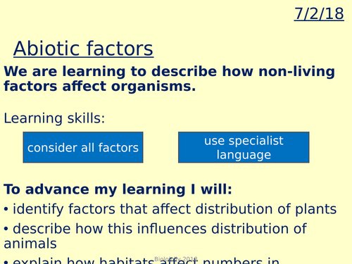Abiotic factors lesson