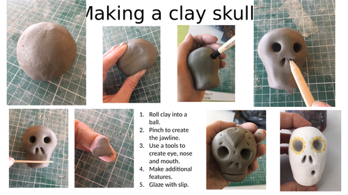 Making a basic clay skull -  step by step