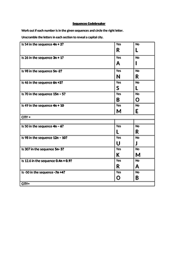 Position in a sequence using the nth term