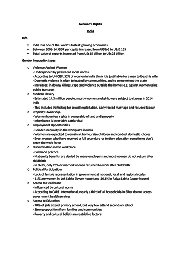Case Study: India - Human Rights OCR Geography A-level