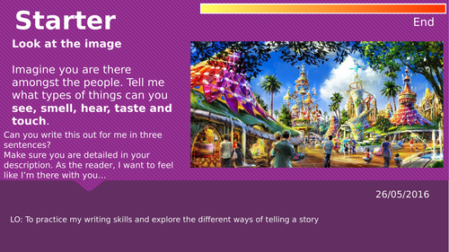 Creative writing lesson- senses and figurative lang