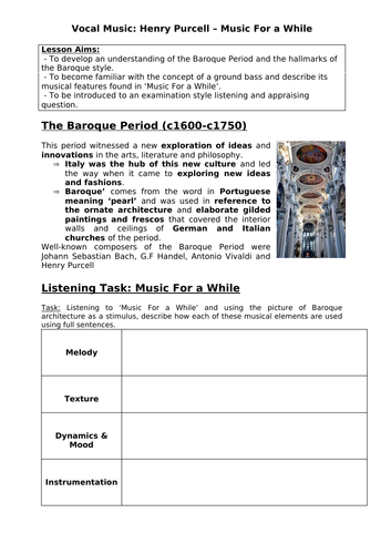 Vocal Music: Purcell - Music For A While