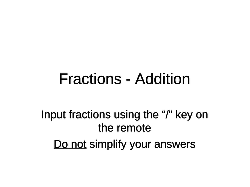 Fraction Quizzes