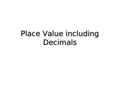 Place Value and Ordering Decimals Quiz