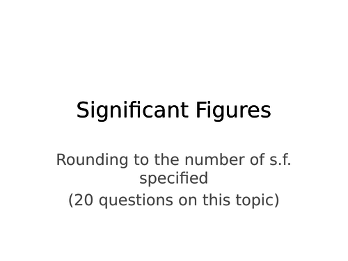 Significant Figures Quiz