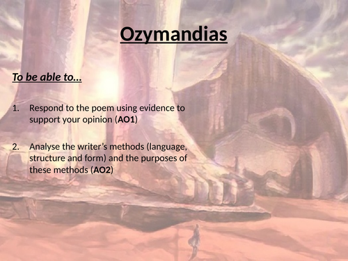 Ozymandias by Percy Shelley fully annotated lesson AQA GCSE Literature paper 2