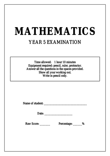 Year 5 Maths Test