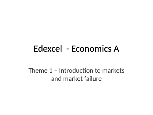 Economics - Theme 1 Revision Notes (Knowledge Organisers)