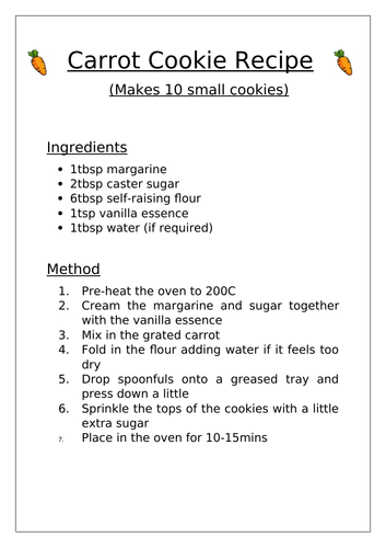 WW2 Rationing Carrot Cookie Recipe