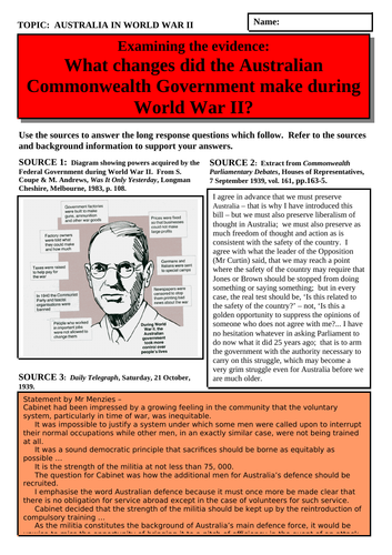 What changes did the Australian Commonwealth Government make during WWII?