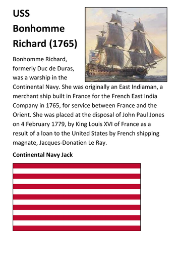 USS Bonhomme Richard (1765) Handout