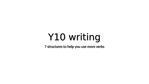 Writing structures for IGCSE