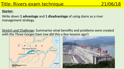 Exam technique Rivers Eduquas 8 mark questions