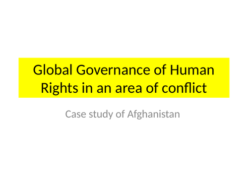 Global governance in Afghanistan