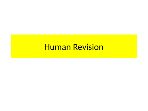 Human Geography Year 11 revision day