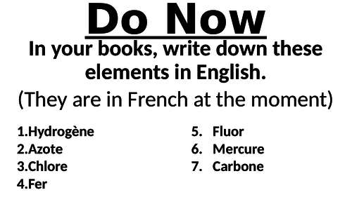KS3 Elements, Compounds and Mixtures