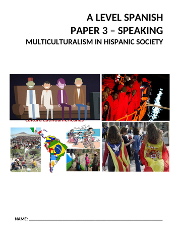 Spanish A Level: Paper 3. Theme 3: Multiculturalism in the Hispanic world. Discussion cards.