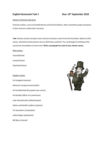 Homework Booklet - Victorians, Horror Writing & A Christmas Carol