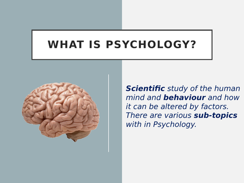 A Level Psychology taster / Induction lesson & Summer transition ...