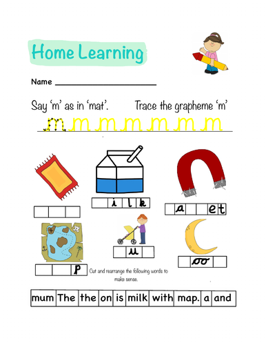 phonics homework letter