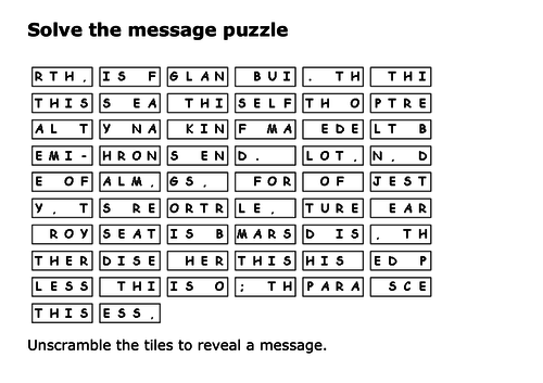 Solve the message puzzle about England