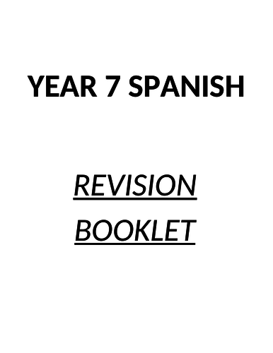 Spanish Year 7 - 5 end of year booklets - great for the last weeks