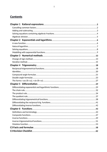 C3 Notes and Examples with answers