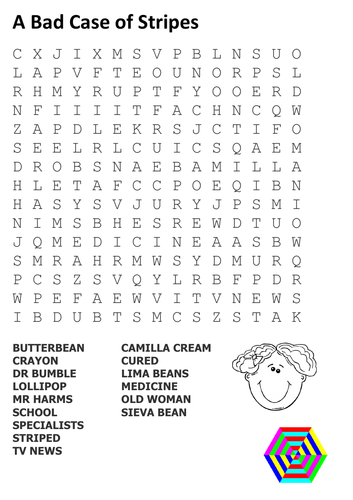 A Bad Case Of Stripes Word Search