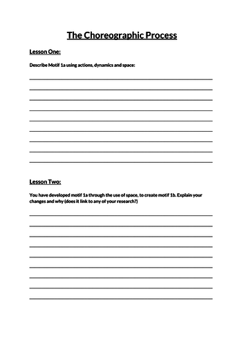 GCSE/AS Level Choreographic Process (3 Lessons)