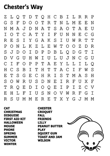 Chester's Way Word Search