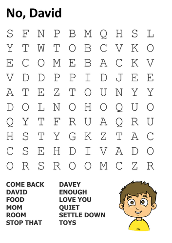 No, David Word Search