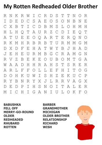 My Rotten Redheaded Older Brother Word Search