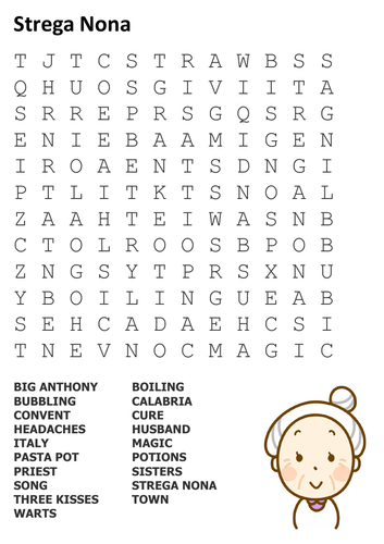 Strega Nona Word Search