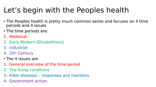 People's Health Revision Activity Booklet