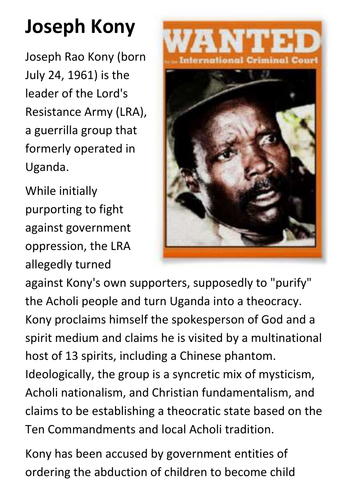 Joseph Kony Handout